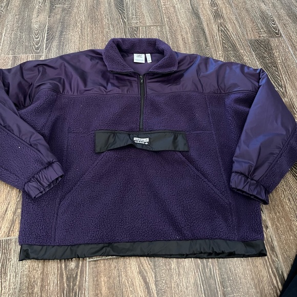 Adidas oversized pullover Sherpa windbreaker - Picture 1 of 5